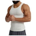 thumbnail image 2 of Mens Tank Top Regular Fit Comfortable Quick Drying Sleeveless Fitness Vest Lightweight Relaxed Summer Daily Wear White Size XL, 2 of 5
