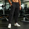 thumbnail image 3 of WAVSUF Men's Athletic Jogger Pants Adjustable Drawstring Loose Fit Side Pockets Fall Sporty Pants Black L, 3 of 7