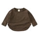 thumbnail image 1 of Gibobby Blusas Para Niñas Elegantes Niños Niño Bebé Unisex Primavera Otoño Sólido Manga Larga Camiseta Tops Ropa Interior （Marrón， 2-3 Años), 1 of 5