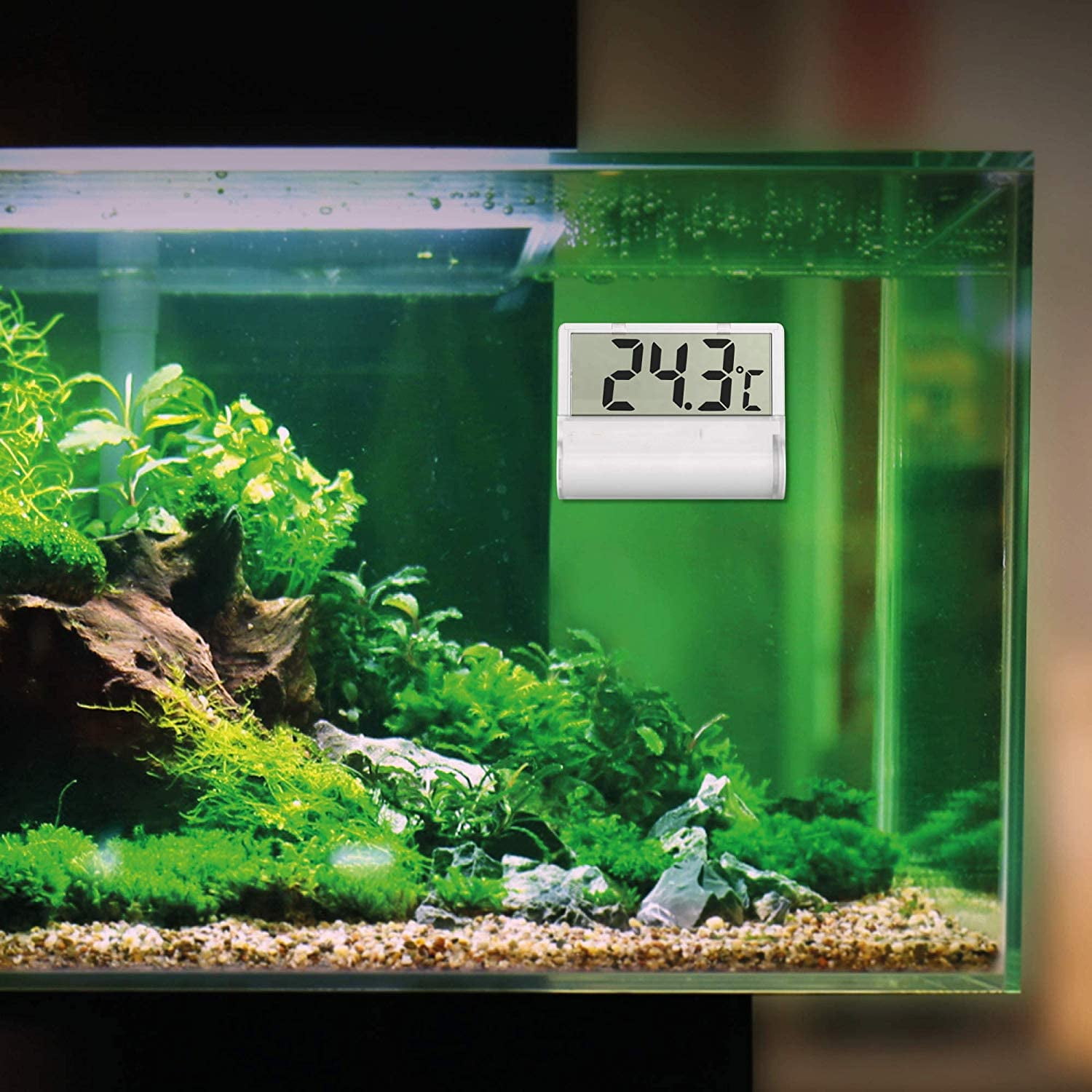 JLENOVEG Digital Aquarium Thermometer Room Thermometer Mini LCD Digital Aquarium Thermometer for Fish Tank Aquarium Vivarium Amphibian Reptile Terrariums Temperature 