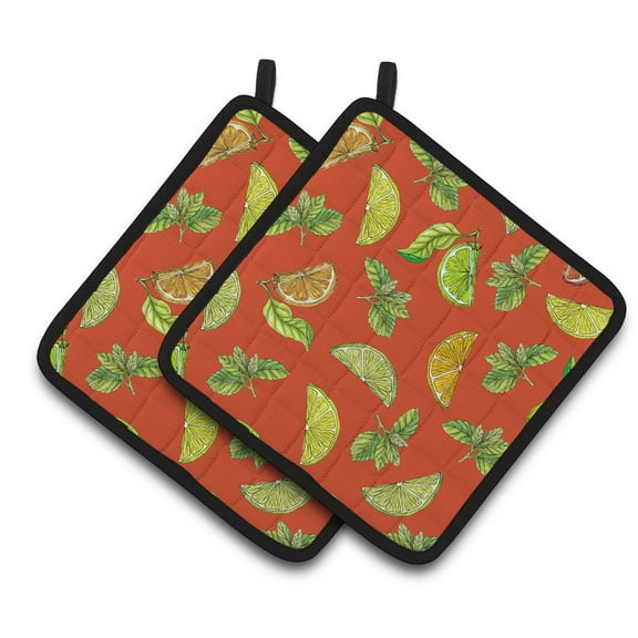 Carolines Treasures BB5205PTHD Lemons, Limes and Oranges Pair of Pot Holders , 7.5HX7.5W, multicolor