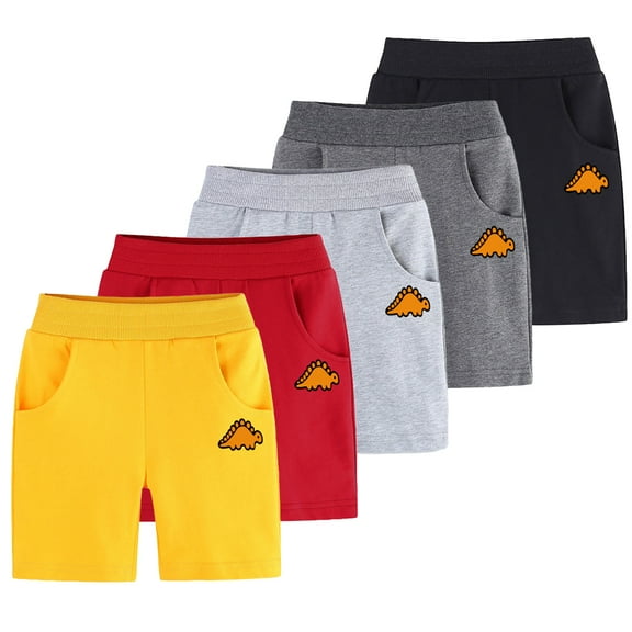 Kkkded Boys Girls Shorts Pants for Toddler Kids,Little Boys Girls Summer Cotton Shorts Baby Elastic Five-Quarter Pants with Pockets Casual Shorts for 1-9Years