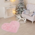 thumbnail image 3 of Wool Imitation Sheepskin Rugs Faux Fur Heart Shaped Area Rug Living Room Shaggy Carpet Mats for Bedrooms, 3 of 8