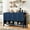 Navy Blue, variant on Euroco 55" Sideboard Buffet Cabinet with Storage, Modern Large Credenza with Open Shelf,2-Tiers Adjustable Shelves and Double Hooks,Kitchen Coffee Bar Console Table for Living Room, Hallway,Black