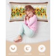 thumbnail image 3 of Sunflower Brown Satin Pillowcase for Hair and Skin with Zipper, Soft Breathable Cooling Silk Pillow Cases, Retro Southwest Country Plant Leaf Floral Throw Pillow Covers King Size 20"x40", 3 of 6