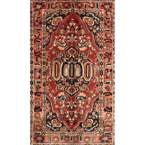 Ahgly Company Indoor Rectangle Traditional Saffron Red Persian Area Rugs, 4' x 6'