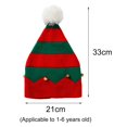 thumbnail image 4 of harmtty Hat Wavy Stripes Plush Ball Warm Contrast Colors Christmas Hat for Winter, 4 of 7