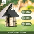 thumbnail image 3 of Kingsyard Double Suet Feeder, All Metal, Outdoor Hanging Cage Bird Feeder for Wild Bird, Black, 3 of 8