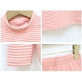 thumbnail image 5 of Ougyinr Boys Girls 2Pcs Thermal Underwear Set for Boys Girls Kids Toddler High Collar Warm Underwear Outfits 2-14 Years Baby Long Johns Sets Stripes Thermal Top + Bottom Pant Set, 5 of 8