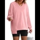 thumbnail image 2 of Sudaderas Oversize para Mujer, Camisetas de Larga con Cuello en V, Jersey Holgado, Atuendo de Otoño 2025. Rosa M, 2 of 8