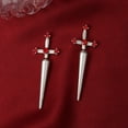 thumbnail image 4 of Clous d'Épée Gothiques avec Cristaux - Boucles d'Oreilles Vintage pour Femmes, 4 of 9