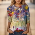thumbnail image 2 of Fvwitlyh T-Shirts à Manches Longues pour Femmes Adaptés pour la Journée de St Pa, Col Rond, Manches Courtes, Tunique, Blouse Bleue, TG, 2 of 4