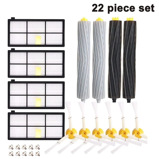 Reemplazo de 14 piezas para robot aspirador serie Robot 800/900 (6 cepillos laterales + 4 filtros HEPA + 4 divisores de envoltura de lente para teléfono)