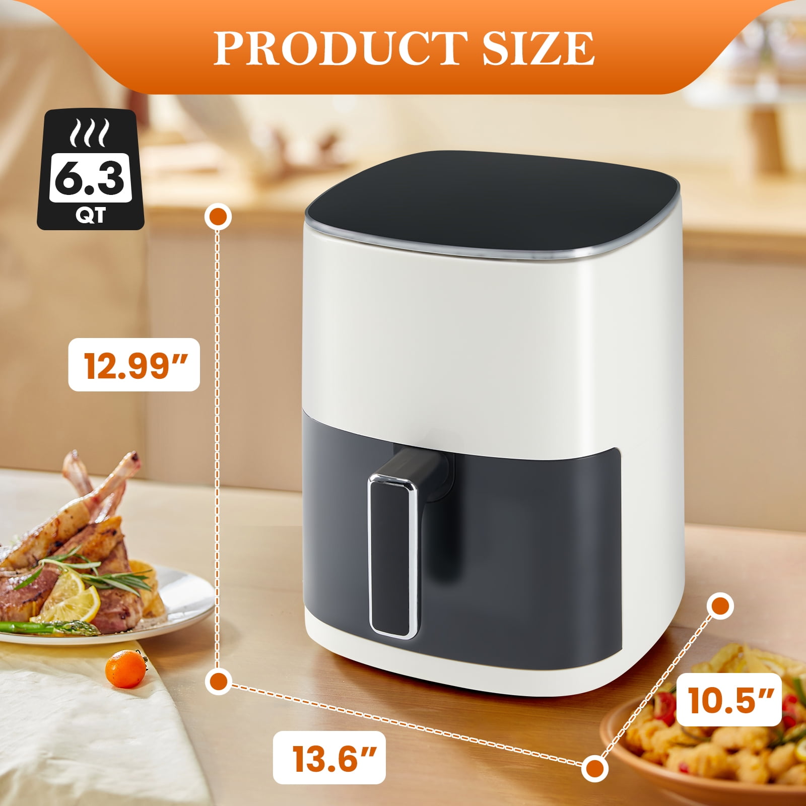 JOINSUN 6 QT Air Fryer, 12-in-1 Air Fry with Window Square for Healthy Cooking