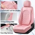thumbnail image 3 of Coverado Front Car Seat Covers, Luxury Leather Car Seat Protectors, Fashion Auto Interior Cushions Universal Fit for Most Cars, SUVs and Trucks, Pink, 3 of 5