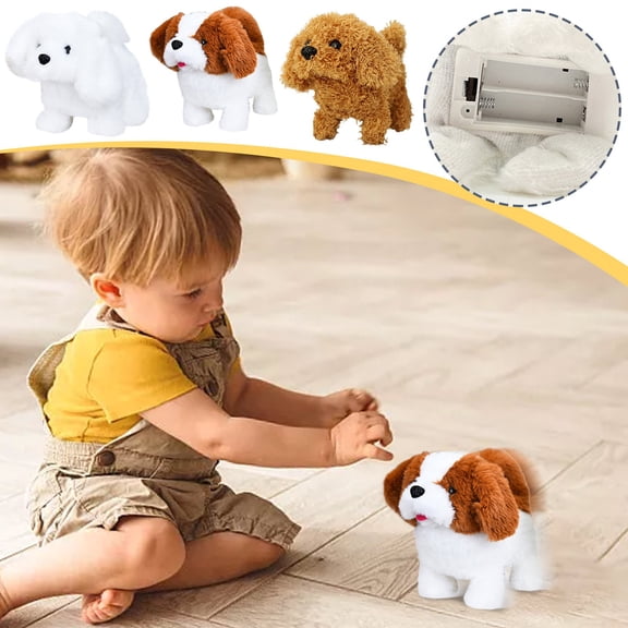 ABPWLY Toys Simulation Walking and Barking Puppy Pet Toy Dog with Artificial Fur for Childrens Gifts Requires 2 AA Batteries Not Included Game