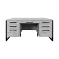 thumbnail image 2 of Modern Wood Laminate Double Pedestal Executive Desk Concrete Gray, 2 of 11