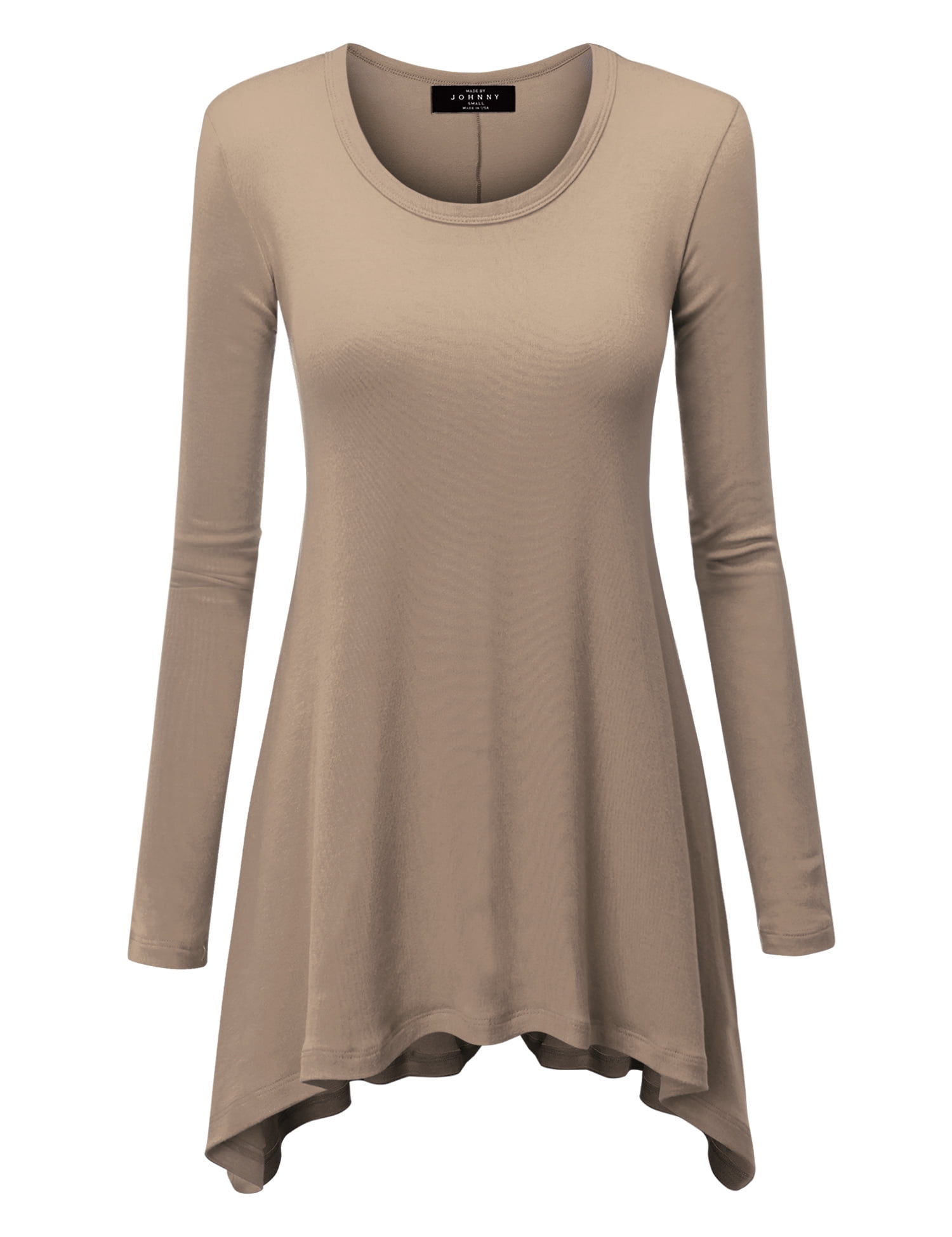 Made by Johnny - Made by Johnny MBJ WT953 Womens Round Neck Long Sleeve ...