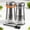 Silver, variant on Salt and Pepper Shakers Set with Adjustable Pour Hole, Refillable Salt Shaker by MOJINO, Stainless Steel Salt Pepper Shaker Dispenser with Glass Bottom for Kitchen Cooking, RV, Camp, BBQ