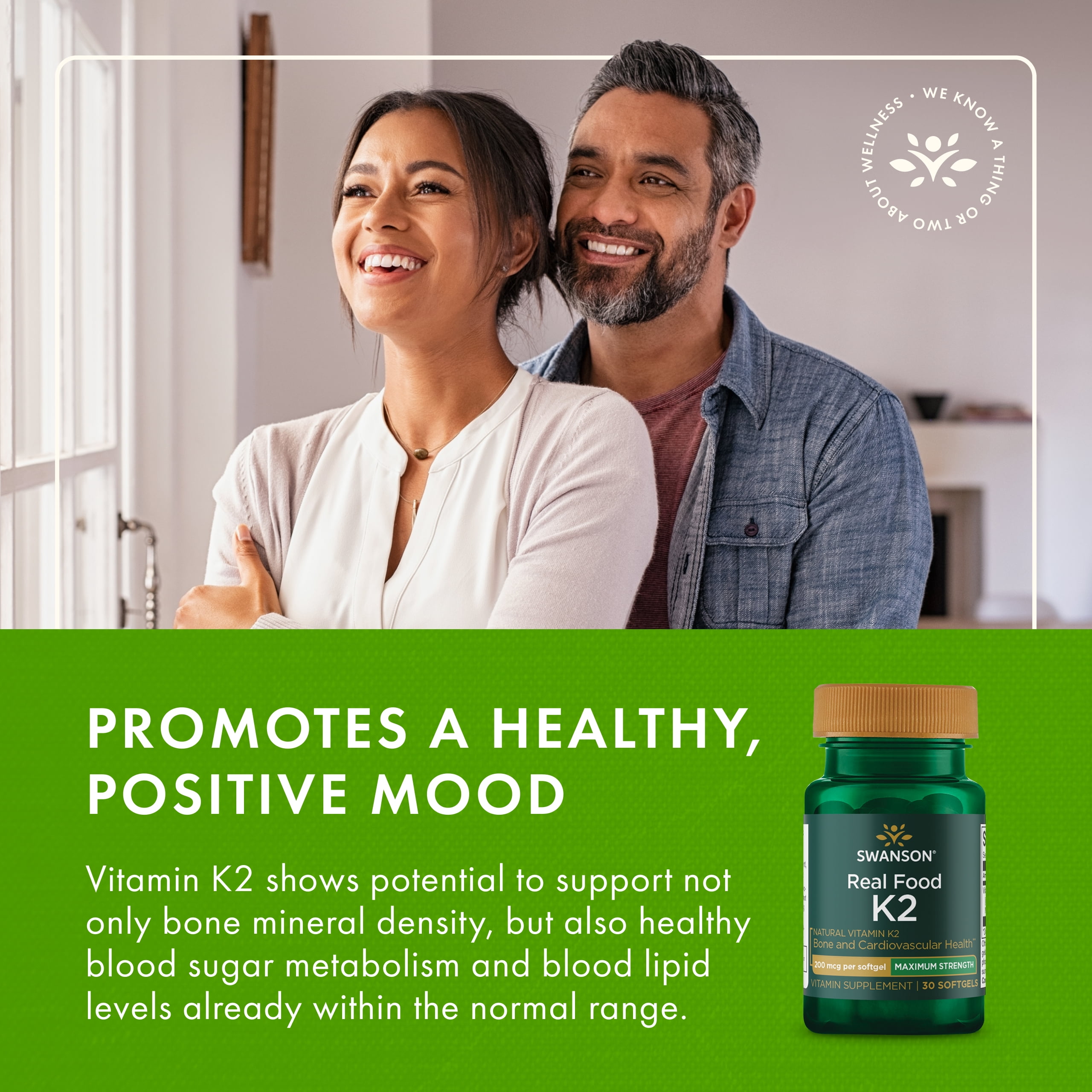 Swanson Maximum Strength Vitamin K2 (Menaquinone-7)-Vitamin Supplement Supporting Cardiovascular and Bone Health-Made from Japanese Natto to Help Regulate Calcium (30 Softgels, 200mcg Each) 4 Pack