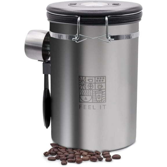 Stainless Steel Coffee Canister   Airtight Kitchen Food Storage Container with