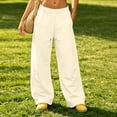 thumbnail image 7 of Sweatpants Women Zaewscy Women's Solid Color Loose-fitting Sweatpants High-waisted Wide-leg Casual Sweatpants Drawstring Elastic Waistband With Pockets., 7 of 7