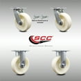 thumbnail image 2 of 6 Inch Stainless Steel Nylon Caster Set with Roll Bearings 2 Swivel Lock 2 Rigid, 2 of 2