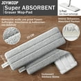 thumbnail image 2 of Flat Mop JOYMOOP para limpieza de suelos, microfibra, mango de 50 cm, color blanco, 2 of 8