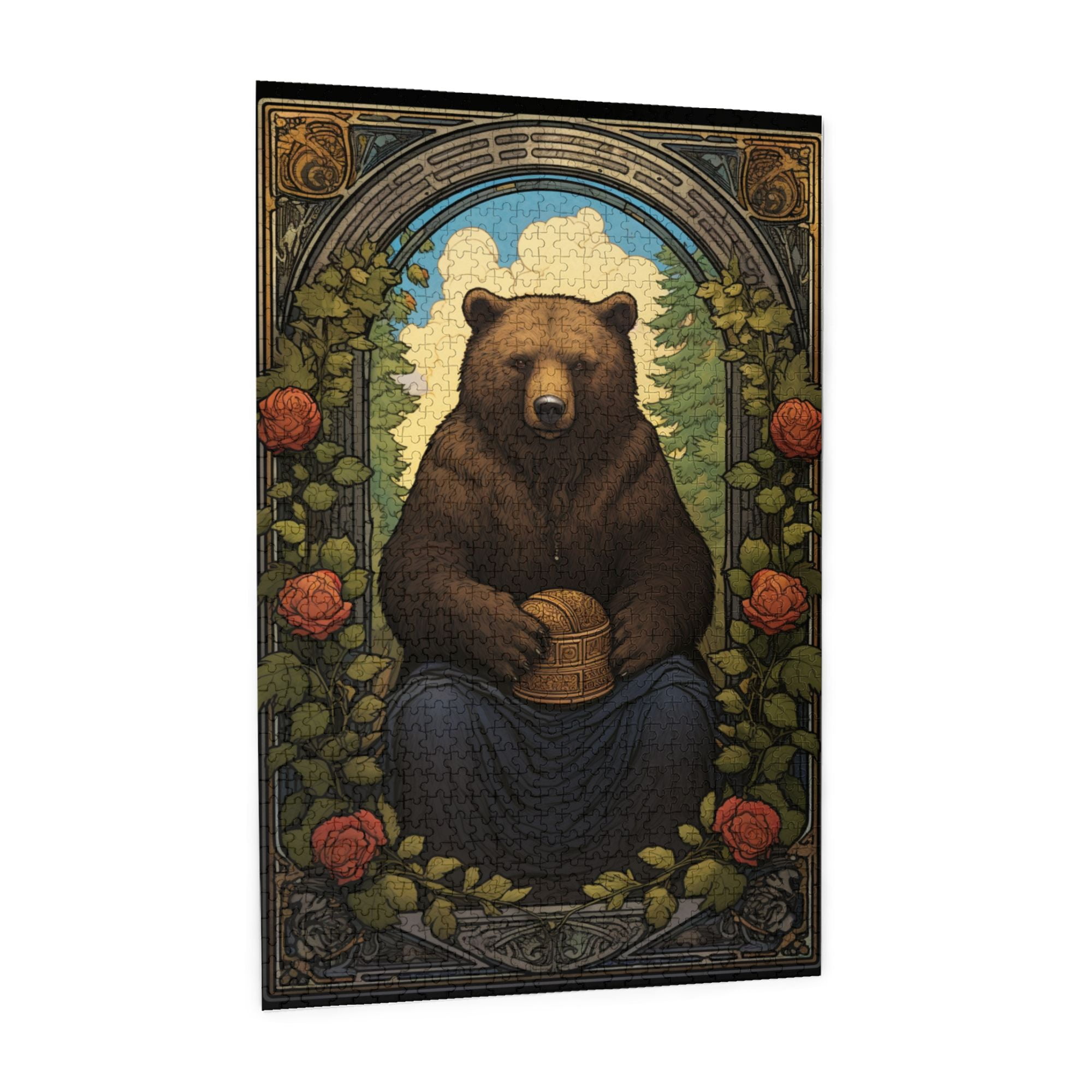 1000 PCS 1000 Pcs Jigsaw Puzzles For Adults Forests Brown Bear,Puzzles Suitable For Entertaining With Family During Holidays,Vintage Style Animal Wooden Puzzle For Home Wall Decoration