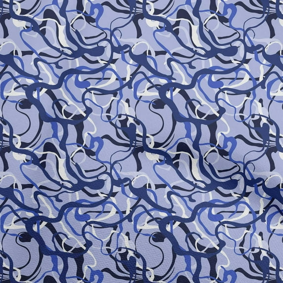 oneOone Cotton Jersey Blue Fabric Abstract Dress Material Fabric Print Fabric By The Yard 58 Inch Wide