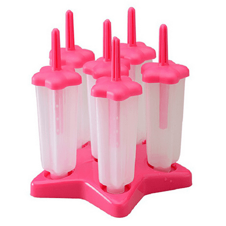 

Homemade Popsicle Molds Shapes Silicone Frozen Ice Popsicle Maker-BPA Free Reusable Popsicle Sticks Funnel and Ice Pop Recipes Red Pentagon