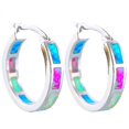 thumbnail image 1 of Pendientes redondos de oro rosa Yashi bohemios de imitación de ópalo naranja azul y blanco para mujer multicolor, 1 of 5