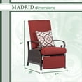 thumbnail image 4 of Hanover Madrid Wicker Outdoor Patio Recliner, Adjustable Chair, All-Weather Hand-Woven Wicker, Aluminum Frames, Thick Cushions - MADRIDREC-RED, 4 of 11
