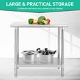 thumbnail image 7 of Stainless Steel Prep Table 36 x 24 Inches Kitchen Work Tables with Wheels NSF Commercial Worktable for Restaurant and Home, 7 of 7