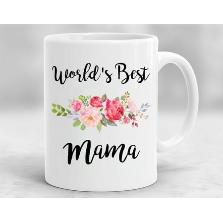 

SUNENAT World s Best Mama Ceramic White Coffee Mugs 15 Fl Oz Mother s Day Birthday Christmas Gift for Mama