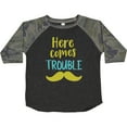 thumbnail image 3 of Inktastic Here Comes Trouble, Mustache, Moustache Boys or Girls Toddler T-Shirt, 3 of 5