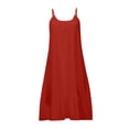 thumbnail image 4 of Women Beach Dress Solid Color Sleeveless Backless Camisole Beach Mini, 4 of 6