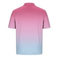thumbnail image 4 of Zylanna Men's Polo Shirts, Fashionable Turndown Collar with Gradient Color Short Sleeve Tee Shirts for Man Wine Size 2XL, 4 of 5