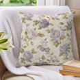 thumbnail image 3 of 16x16 Pillow Covers Set of 2, Grey Vintage Floral Throw Pillow Covers Decorative Couch Cushion Case, Hydrangea Botanical Elegant Microfiber Square Pillowcases for Bedroom Car Living Room, 3 of 9