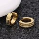 thumbnail image 4 of Golden Pendientes Huggie de círculo plano esmerilado de acero inoxidable Unisex a la moda, joyería de fiesta para mujeres, hombres, niñas y niños, 4 of 5