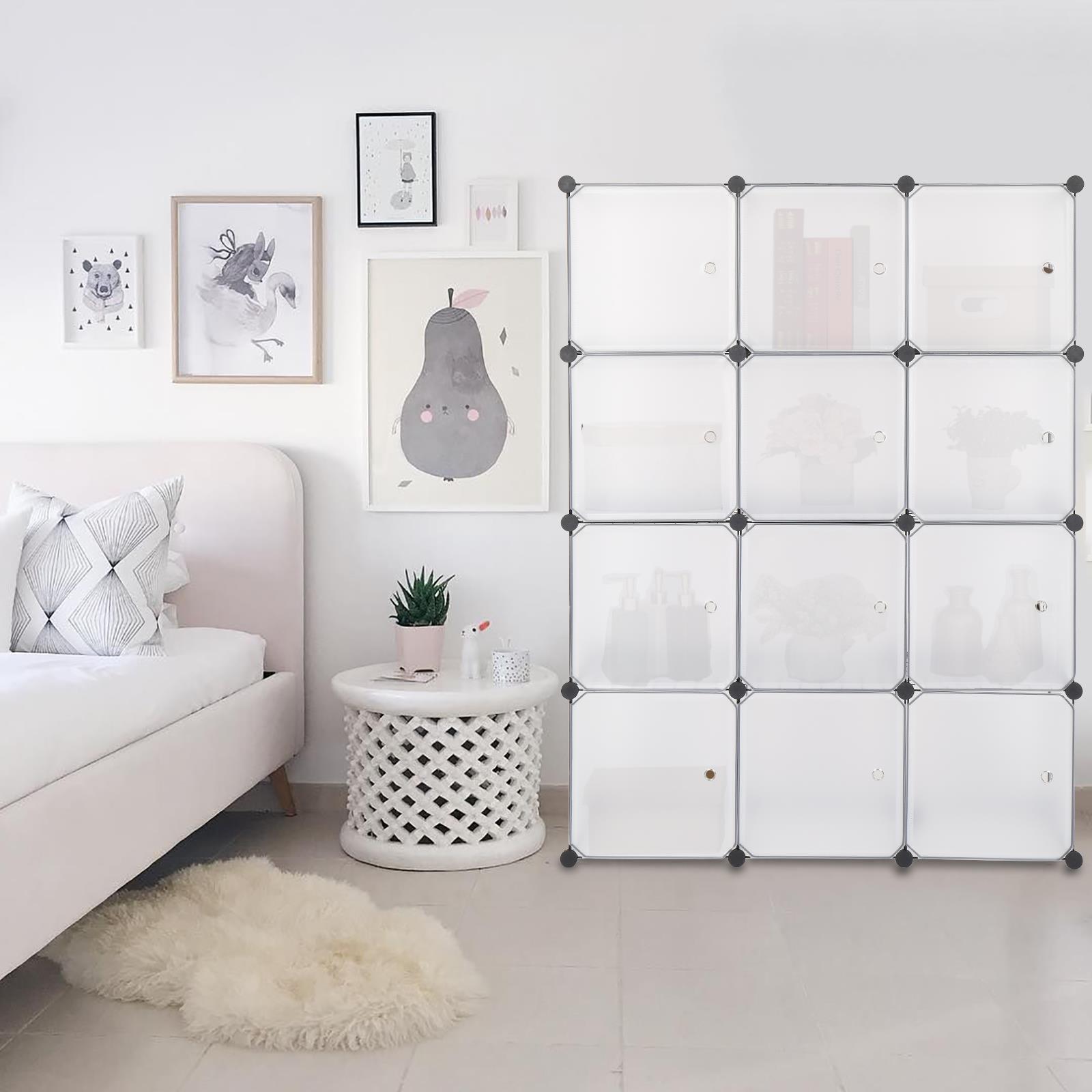 Ktaxon DIY 12-Cube Closet Storage Organizer Wardrobe for Bedroom Living Room with Doors - image 3 of 7