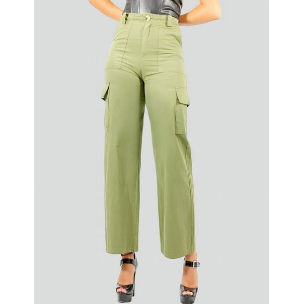 Pantalón Cargo Mujer Wide Legs Pantalones Anchos Mom Jeans