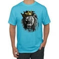 thumbnail image 1 of Wild Bobby, King Lion with Gold Crown Art, Animal Lover, Men Graphic Tee, Light Turquoise, 3X-Large, 1 of 4