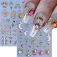 thumbnail image 3 of Adhesivos para decoración de uñas LBPE-PAMZ, 2 hojas, bohemio, sol y luna, 5D, 3 of 5
