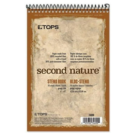 TOPS, TOP74690, Second Nature Spiral Steno Notebook