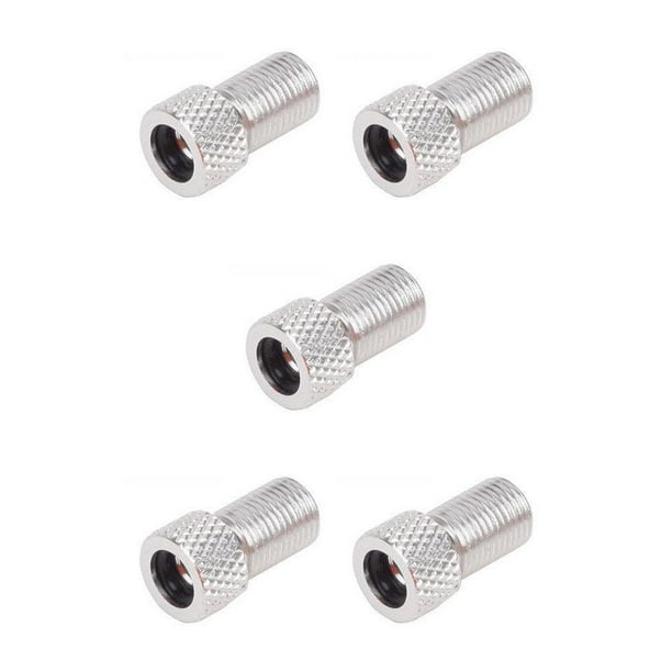 Greeniant Adaptador de válvula de 5 piezas Conveniente para llevar una variedad de colores Material premium Presta Cap Tube Pump Tool Presta a Schrader Plata 5piezas Greeniant CBP193326