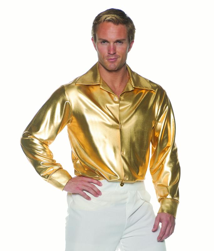 Disco Mens Adult Gold Shiny 70S Costume ...