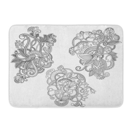 GODPOK Mehendi Henna of Different Doodles Abstract Flowers Paisley Detailed Rug Doormat Bath Mat 23.6x15.7