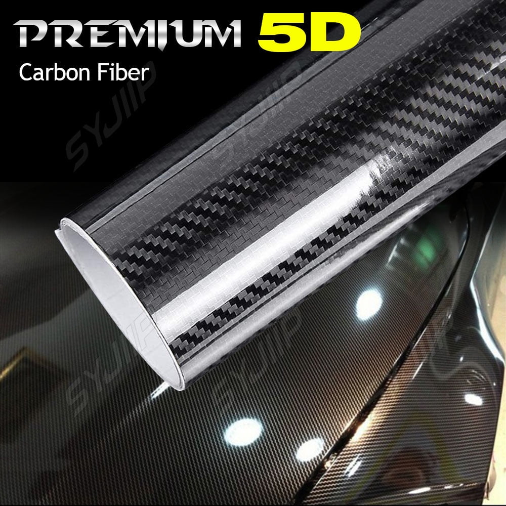3D 4D CARBON FIBRE SUPER GLOSSY VEHICLE VINYL WRAP ULTRA BUBBLE FREE 