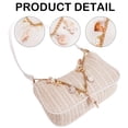 thumbnail image 5 of Spencer Small Hobo Bag Purses Straw Handbag for Women Top Handle Tote Handbag with Zipper Ladies Shoulder Bag, White, 5 of 11